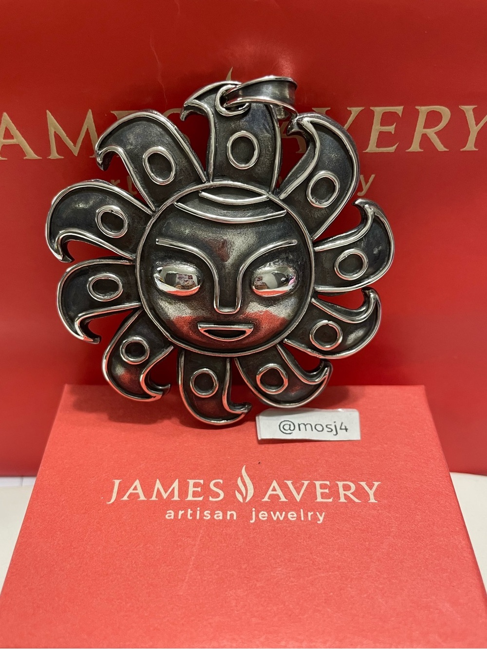 Retired James Avery Cara Del Sol Large Pendant